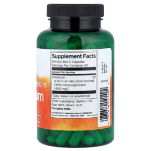 Swanson Vitamins High %40 Immunoglobulin Colostrum Immune Health 120 Caps