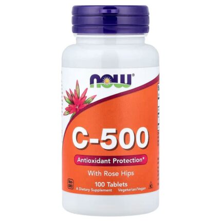 NOW Foods Vitamin C-500 with Rose Hips Antioxidant Protection 100 Tablet