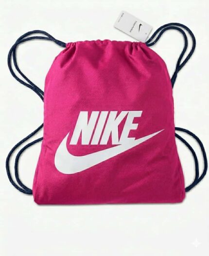Nike Baskılı Büzgülü Spor Sırt Çantası Pembe