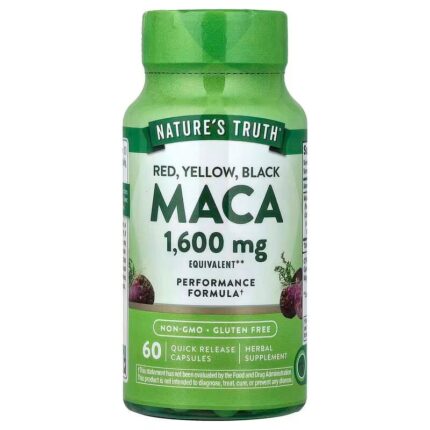 Nature's Truth Red, Yellow Black Maca 1,600 mg 60 Quick Release Capsules