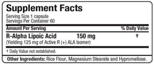 ALLMAX R+ALA Alpha Lipoic Acid 150 mg 60 Caps