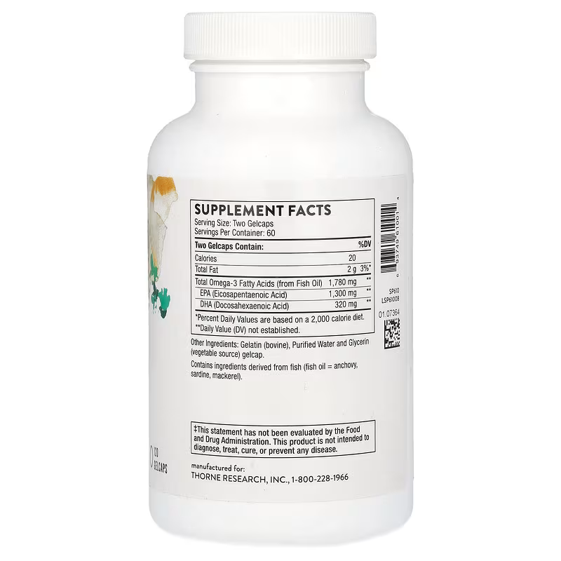 THORNE - Super EPA Pro - Omega-3 Fish Oil with EPA & DHA Brain & Cognitive 120 Softgels - Görsel 2