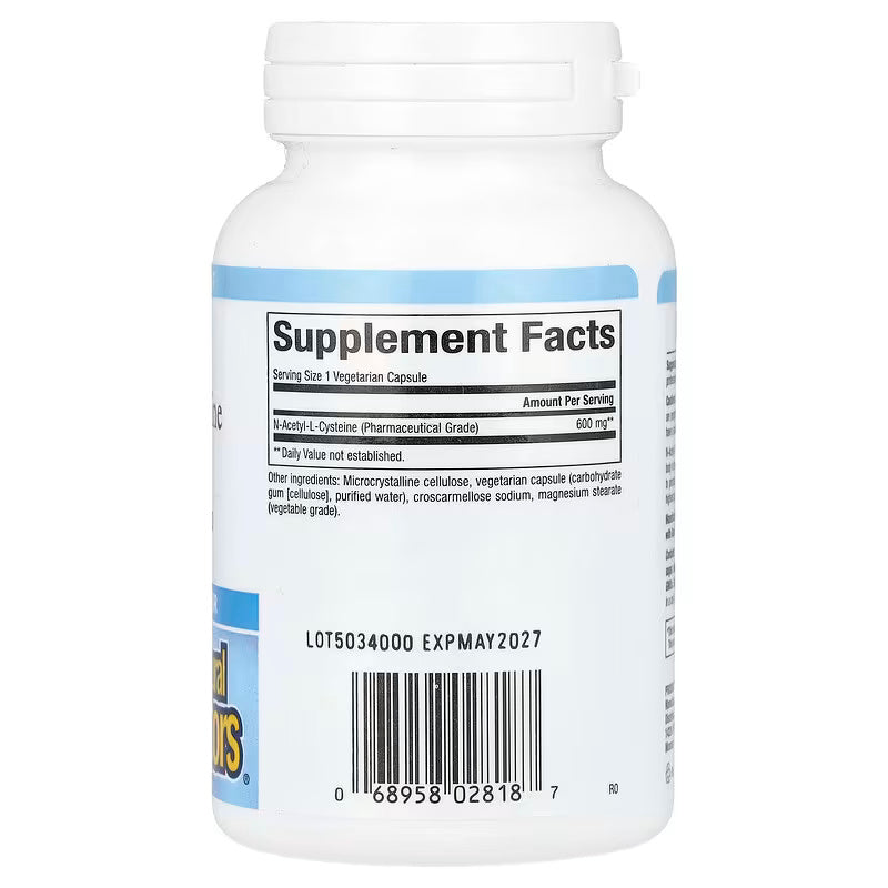 Natural Factors NAC N-Acetyl-L-Cysteine Glutathione Precursor 600 mg 60 Vegetarian Capsules
