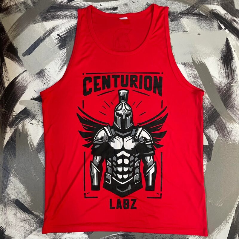 Centurion Labz Vintage Centurion Labz Tasarımlı Kırmızı Tank Fitnes Atlet