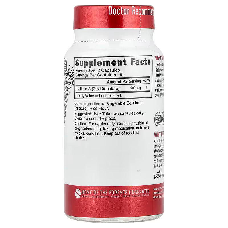 Nutri Urolithin A NAD+ Diacetate 30 Vegan Caps - Görsel 2