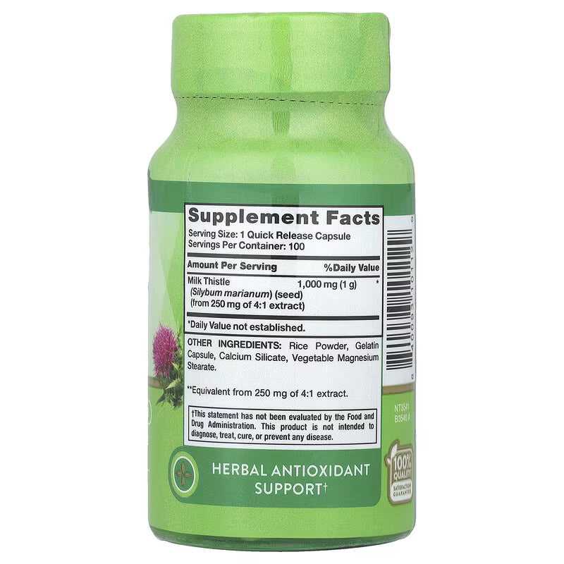 Nature’s Truth Milk Thistle Seed 1,000 mg, 100 Quick Release Caps