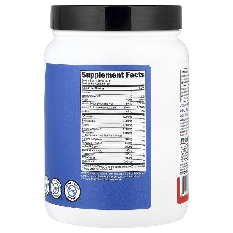 Nutricost Performance PRE-X Xtreme PreWorkout Complex – 1 KG / 60 SERVİS