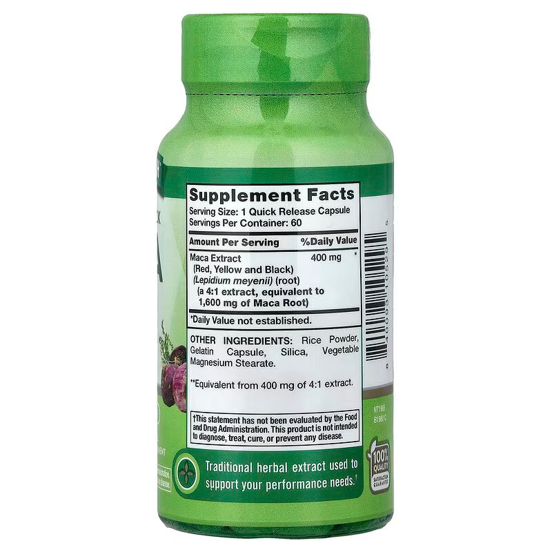 Nature’s Truth Red, Yellow Black Maca 1,600 mg 60 Quick Release Capsules