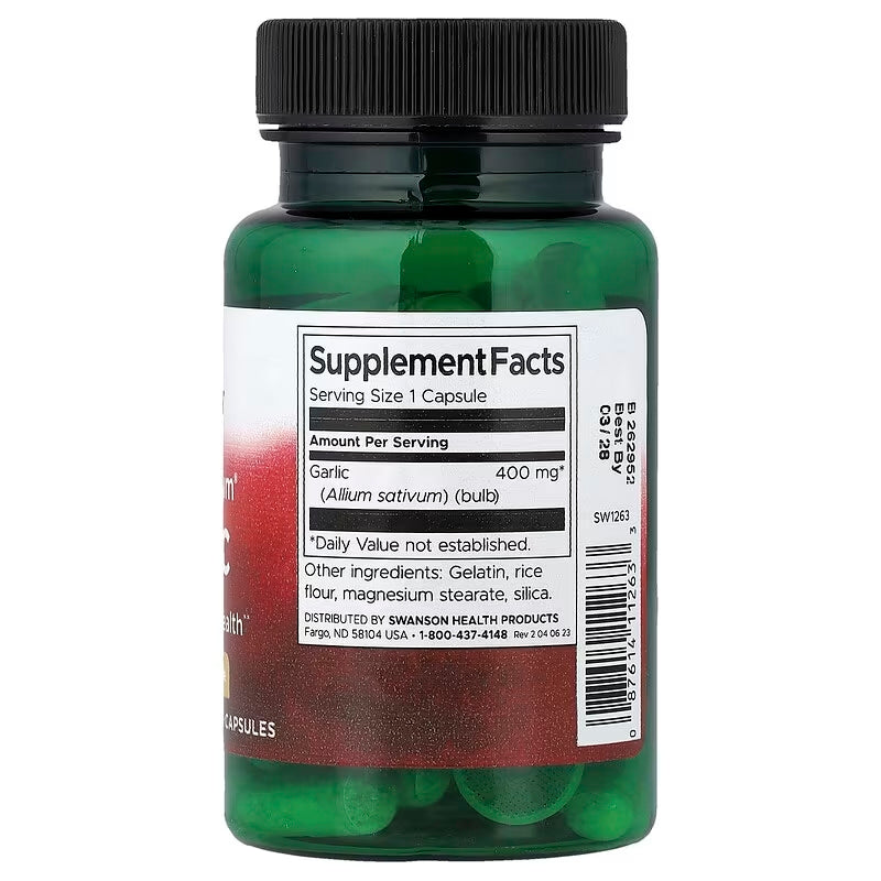 Swanson Full Spectrum Garlic 400 mg 60 Capsules - Görsel 2