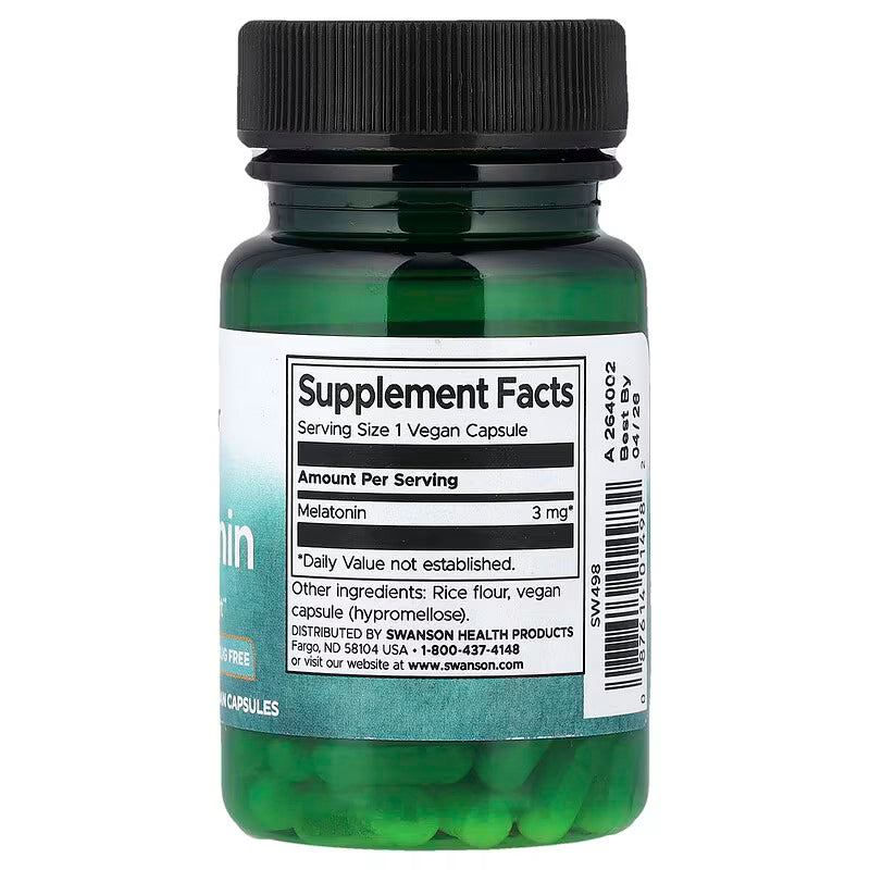 Swanson Melatonin Sleep Support 3 mg 60 Capsules