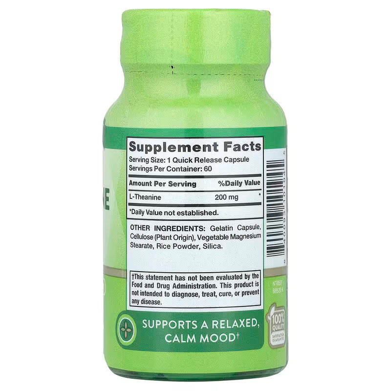 Nature's Truth L-Theanine Brain & Cognitive Amino acid 200 mg 60 Quick Release Capsules - Görsel 2