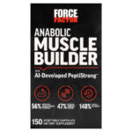 Force Factor Anabolic Muscle Builder With AI-Developed PeptiStrong Panax Ginseng Rhodiola 150 Vegetable Capsules