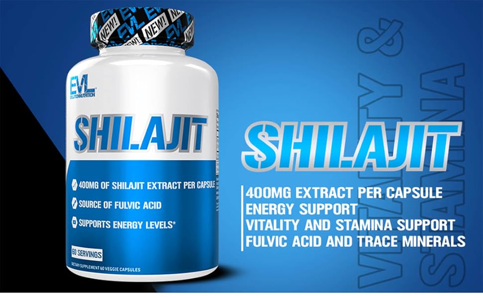 EVLution Nutrition Shilajit Fulvic Acid 60 Vegetarian Capsules - Görsel 2