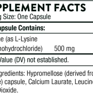 Thorne Lysine – 500 mg – 60 Capsules – Lizin Takviyesi
