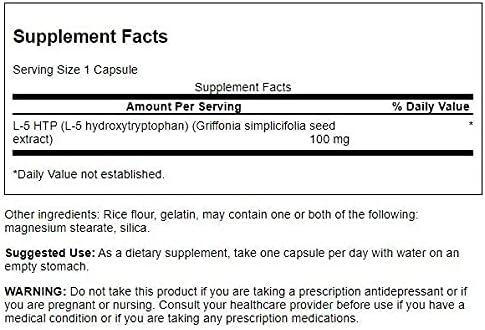 Swanson Extra Strength 5-HTP - 60 Capsules - 100mg - Görsel 2