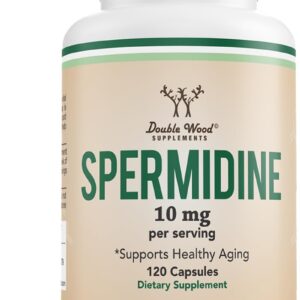 DOUBLE WOOD Spermidine 3HCL Over 100x More Potent Than Wheat Germ Extract for Cell Membrane, Telomere Health and Aging
