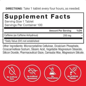 Force Factor Caffeine 200 mg 100 tablets - Görsel 2