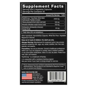 Force Factor Anabolic Muscle Builder With AI-Developed PeptiStrong Panax Ginseng Rhodiola 150 Vegetable Capsules - Görsel 2