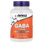 NOW Foods GABA 750 mg 100 Veg Capsules