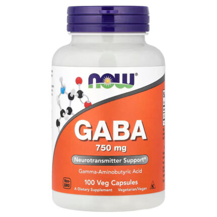 NOW Foods GABA 750 mg 100 Veg Capsules