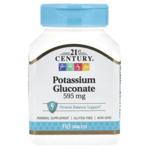 21st Century Potassium Gluconate Mineral Balance Support 595 mg 110 Tablets