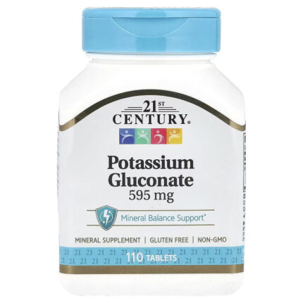 21st Century Potassium Gluconate Mineral Balance Support 595 mg 110 Tablets