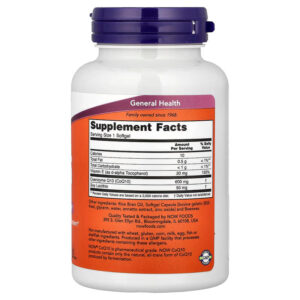 NOW Foods CoQ10 Coenzyme Ubiquinone With Vitamin E & Lecithin 60 Softgels - Görsel 2