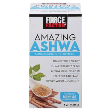 Force Factor Amazing KSM66 Ashwagandha Panax Ginseng + Black Maca + Rhodiola rosea + Theanine 120 tablets