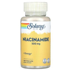 Solaray, Niacinamide, 500 mg, 100 VegCaps - Non flush (Cilt desteği)