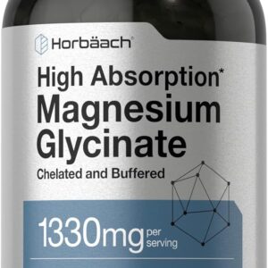 Horbaach High Magnesium Magnezyum Glycinate Glisinat with Chelated Minerals  1330mg 250 Caps