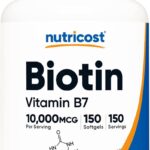 Nutricost Biotin Vitamin B7 Hair Skin 10,000mcg 150 Softgels