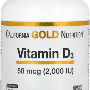 California Gold Nutrition Vitamin D3, 50 mcg (2,000 IU), 90 Fish Gelatin Softgels