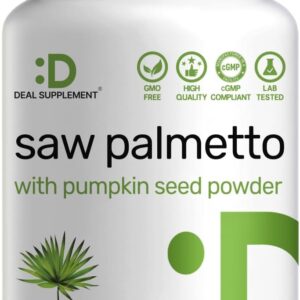Deal Supplement Saw Palmetto 5000 mg with Pumpkin Seed 300 Caps Prostate Health DHT Blocker Hair
