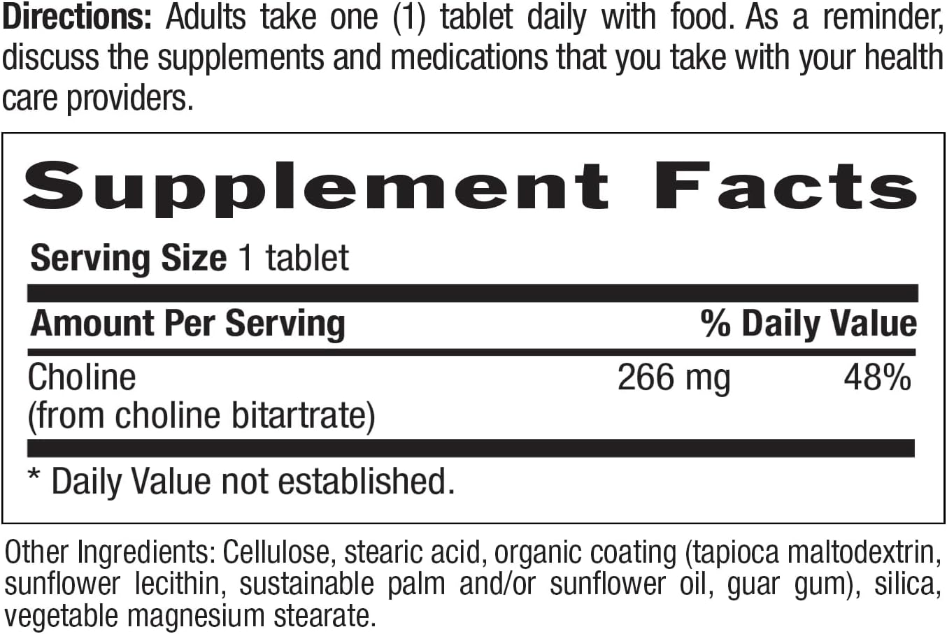 Country Life Choline Nerve Health 266 mg 100 Tablet - Görsel 3