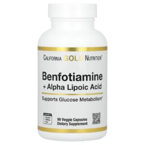 California Gold Nutrition, Benfotiamine + Alpha Lipoic Acid + Leucine Losin 90 Vegetarian Capsules