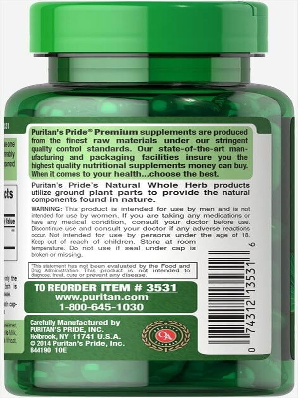 Puritan's Pride Saw Palmetto 450 Mg 100 Caps - Görsel 2