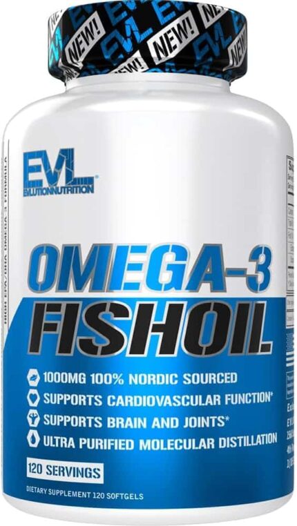 Evlution Nutrition Triple Strength Omega 3 Fish Oil 120 Softgels