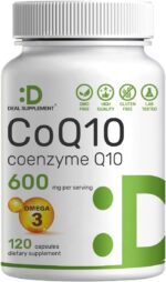 Deal Supplement CoQ10 Ubiquinone Omega 3 DHA EPA Heart Energy Brain Health Antioxidant 120 Capsules