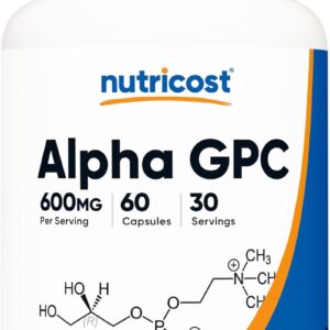 Nutricost Alpha GPC 600mg, 60 Vegetarian Caps - Non-GMO and Gluten Free, 300mg Per Capsule