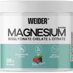 Weider Magnesium Powder 200g Magnesium Bisglycinate and Citrate in Powder with Zinc