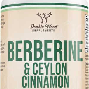 DOUBLE WOOD Berberine HCl with Ceylon Cinnamon AMPK Activator Blood sugar 120 Caps