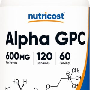 Nutricost Alpha GPC 600mg, 120 Vegetarian Capsules - Non-GMO and Gluten Free, 300mg Per Capsule