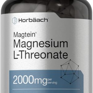 Horbaach Magtein Magnesium Magnezyum L-Threonate Treonat  2000mg 100 Caps Men Women Gluten Free
