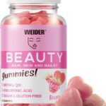 Weider Beauty Gummies - Nourishes Hair Skin Anti-ageing Q19 biotin -Vitamin C - zinc hyaluronic acid 40 gum