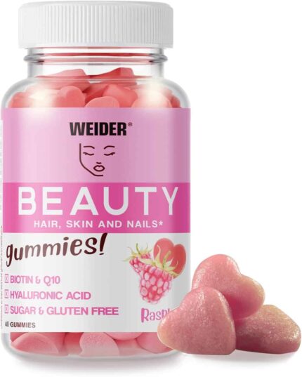 Weider Beauty Gummies - Nourishes Hair Skin Anti-ageing Q19 biotin -Vitamin C - zinc hyaluronic acid 40 gum