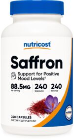 Nutricost Saffron (Safran) antioksidan 88.5 mg 240 capsules (Positive moods)