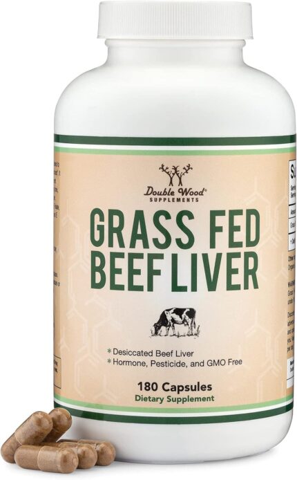 DOUBLE WOOD Grass Fed Beef Liver 180 Caps