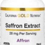 California Gold Nutrition Saffron Safran Extract with Affron®, 28 mg, 60 Veggie Capsules