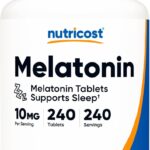 Nutricost Melatonin 10mg, 240 Tablets - 10mg Per Serving, Non-GMO, Gluten Free