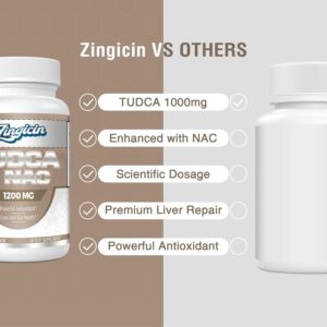 Zingicin TUDCA with NAC N-Acetyl-Cysteine Antioxidant Liver Digestion 1200mg  60 Caps - Görsel 2
